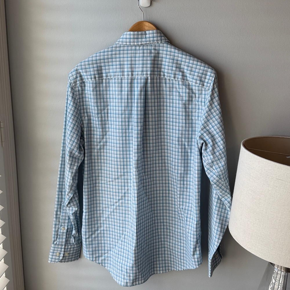 Banana Republic Slim Fit Non-Iron‎ Blue and White Dress Shirt - Picture 7 of 7